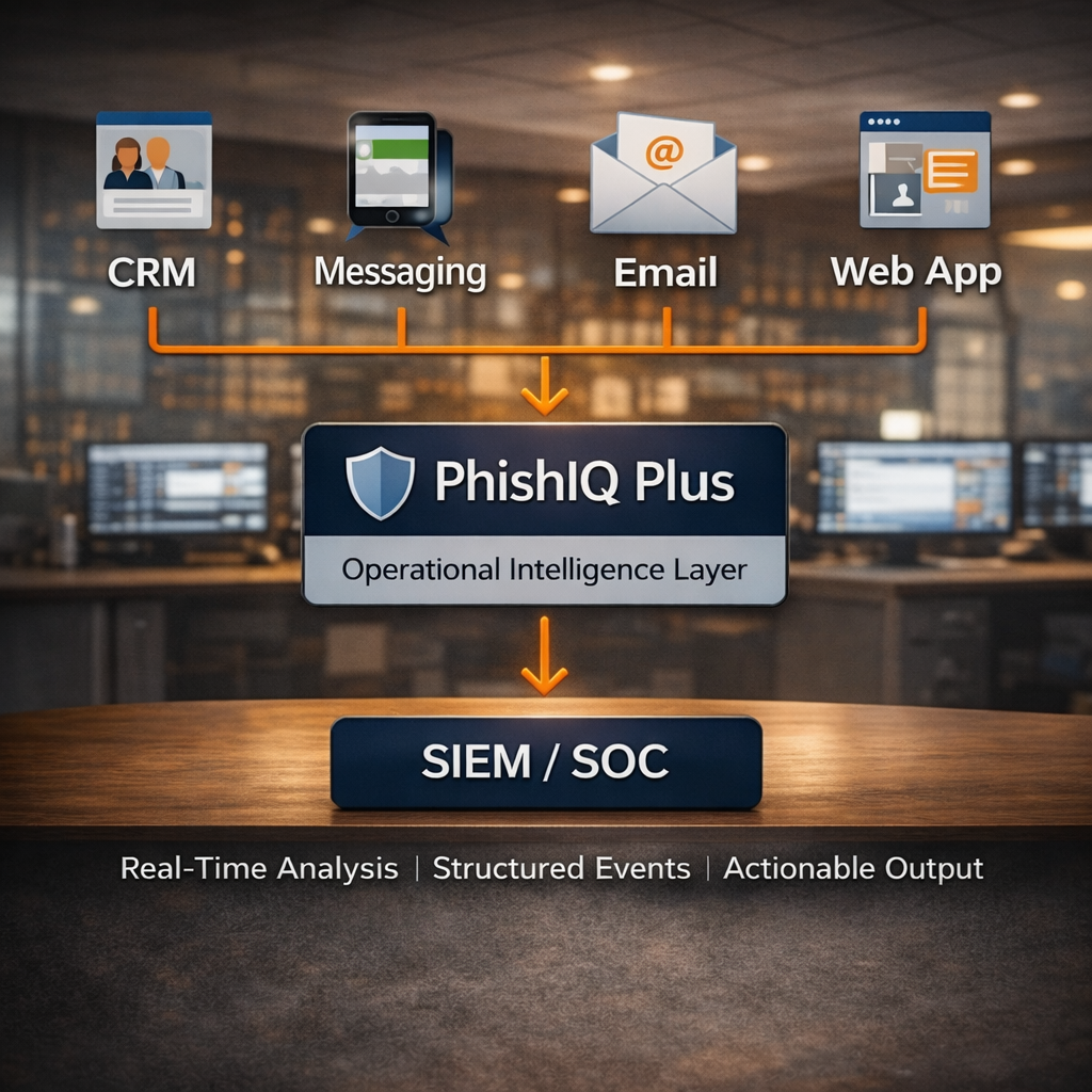 How PhishIQ Plus works - SIEM and SOC flow